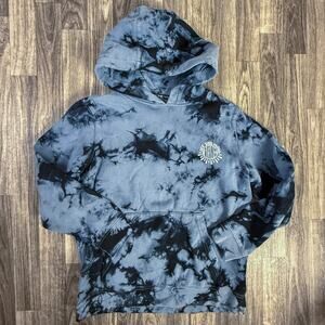 Vans Tie Dye Hoodie Large Off The Wall Pullover Blue Black Logo Skate Sweatshirt
